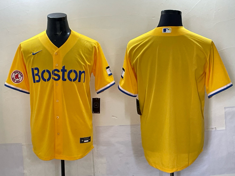 Men Boston Red Sox blank  yellow 2025 Nike MLB Jersey 08->boston red sox->MLB Jersey